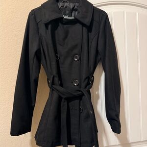 Me Jane Classic Black Trench Coat